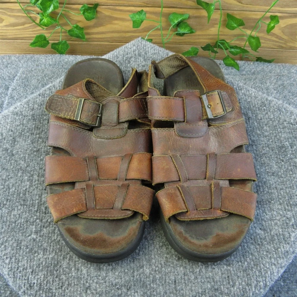 Nunn Bush  Men Fisherman Sandals Size 10 Medium Brown‎ Leather Buckle